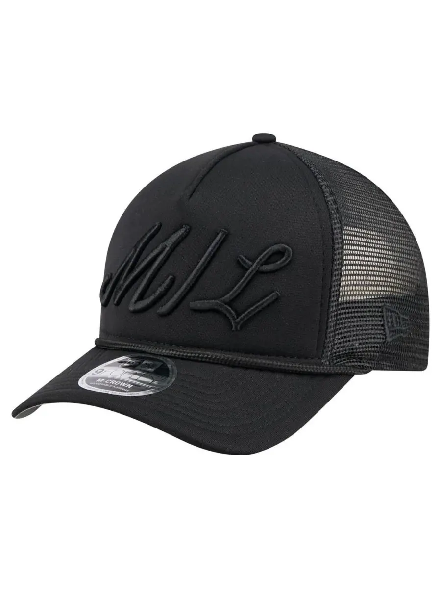 New Era Мужская черная регулируемая кепка-тракер Milwaukee Brewers City Initial 9FORTY A-Frame