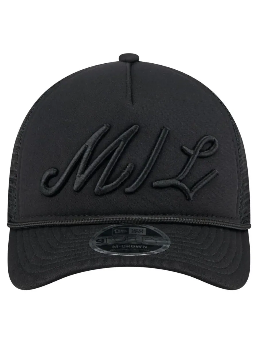 New Era Мужская черная регулируемая кепка-тракер Milwaukee Brewers City Initial 9FORTY A-Frame — изображение 2 из 4, черный