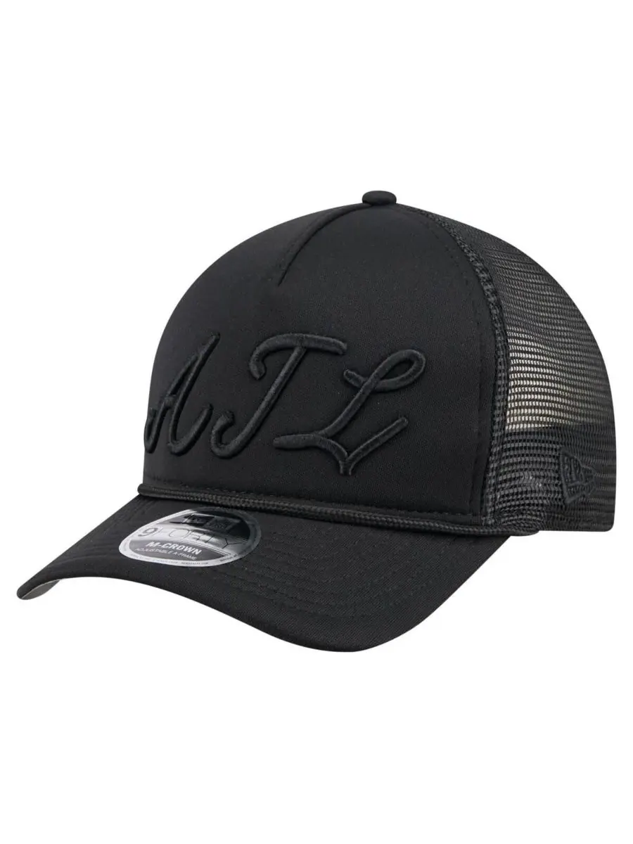 New Era Мужская черная регулируемая кепка-тракер Atlanta Braves City Initial 9FORTY A-Frame M-Crown