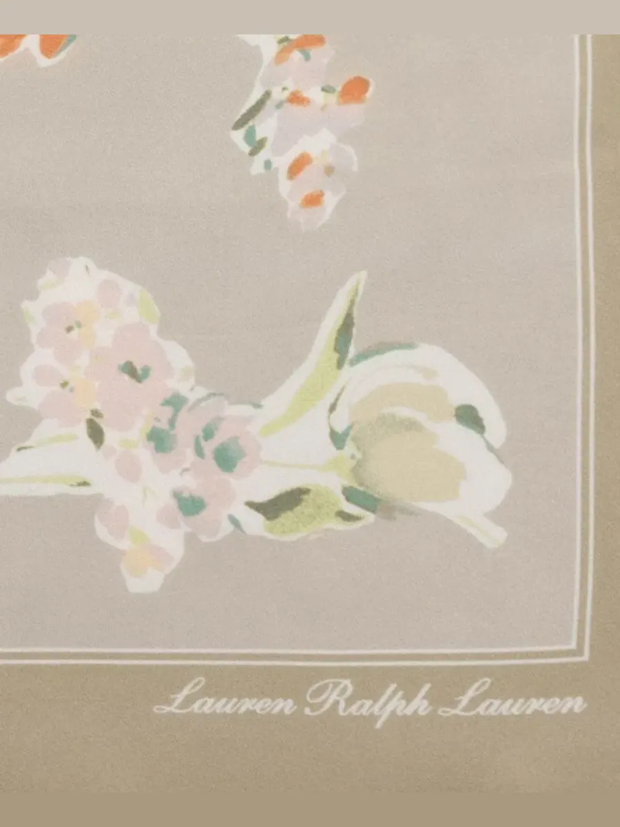 Небольшой квадратный шарф с цветочным узором Lauren Ralph Lauren — изображение 3 из 4, бежевый