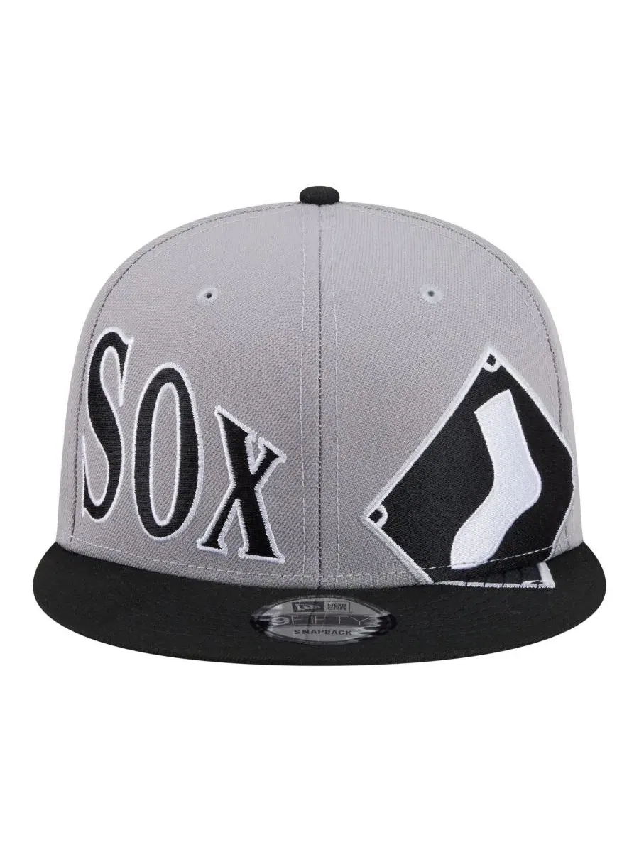 Бейсболка New Era Chicago White Sox Stretched Two-Tone 9FIFTY — изображение 2 из 5, серый черный
