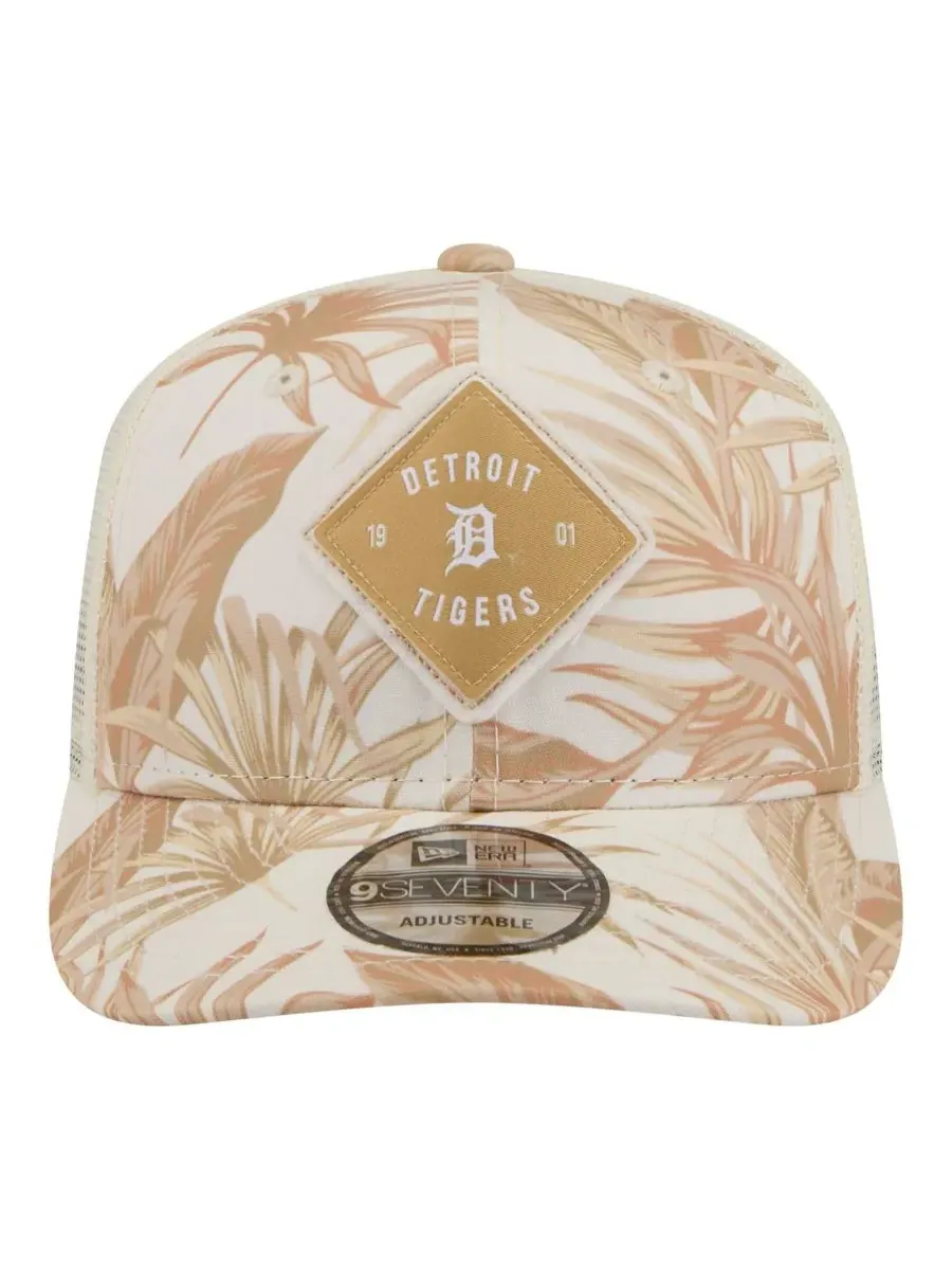 Бейсболка-тракер с козырьком Detroit Tigers Tonal Palm COOLERA 9SEVENTY New Era — изображение 2 из 5, бежевый белый