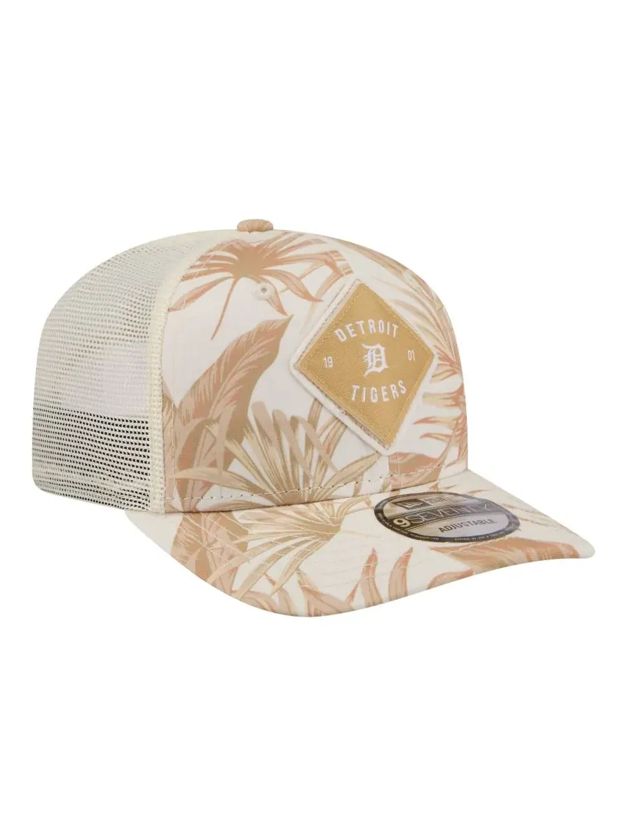Бейсболка-тракер с козырьком Detroit Tigers Tonal Palm COOLERA 9SEVENTY New Era — изображение 3 из 5, бежевый белый
