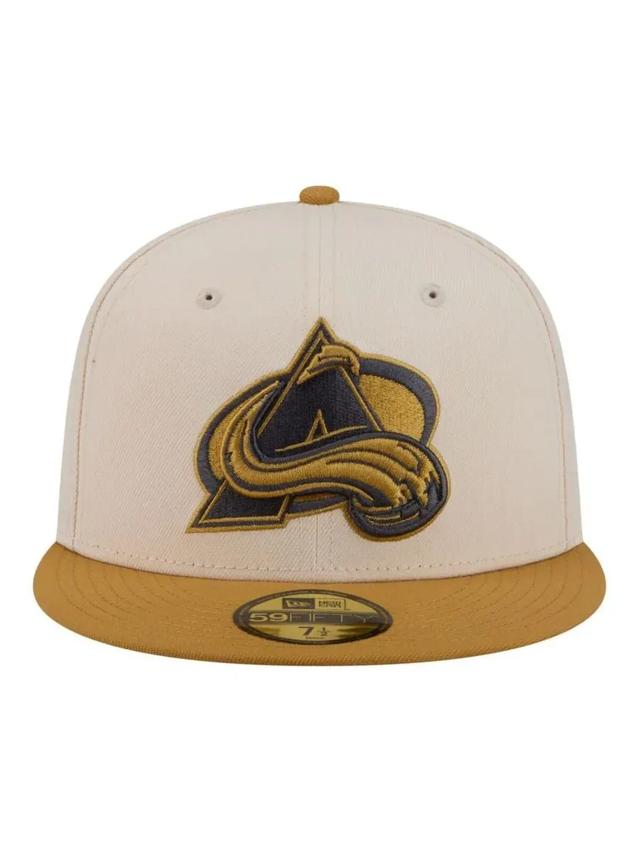 Бейсболка с высокой тульей, с плоским козырьком, Colorado Avalanche New Era — изображение 2 из 5, кремовый бежевый