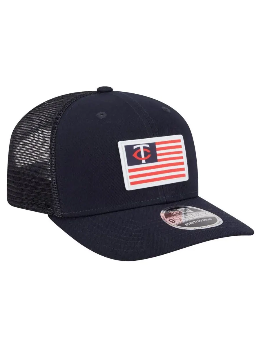 New Era Мужская темно-синяя кепка 9SEVENTY с флагом команды Minnesota Twins и застежкой-липучкой — изображение 2 из 4