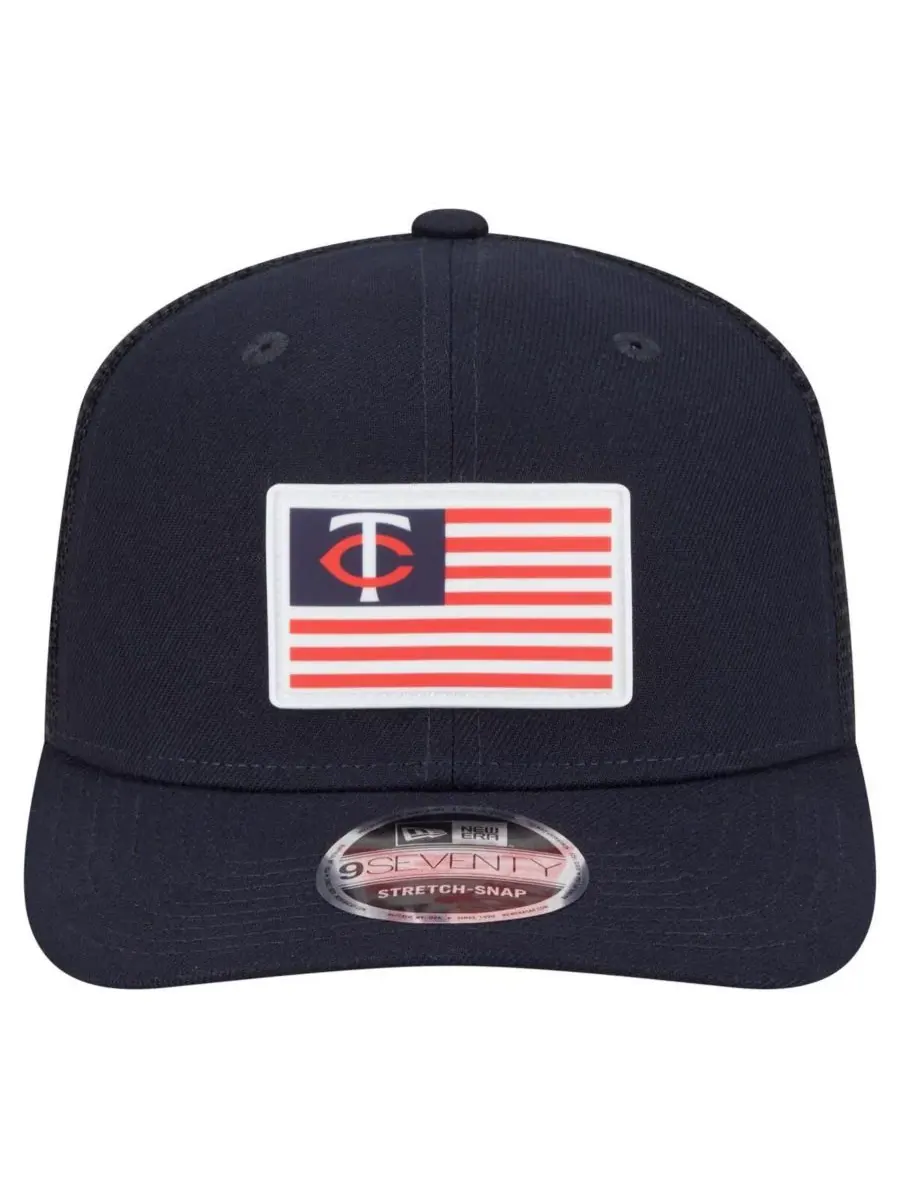 New Era Мужская темно-синяя кепка 9SEVENTY с флагом команды Minnesota Twins и застежкой-липучкой — изображение 3 из 4