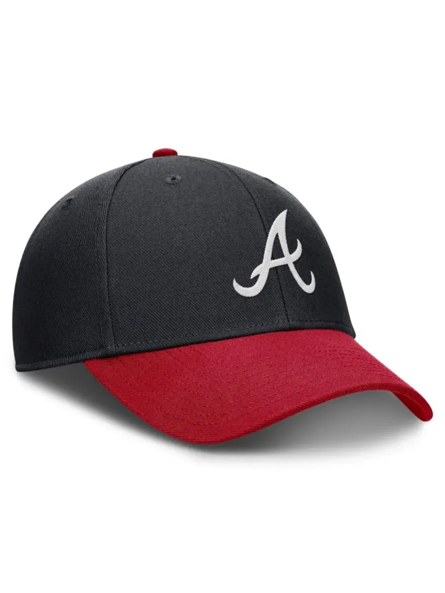 Бейсболка Atlanta Braves Dri-FIT Club с вышивкой Nike — изображение 3 из 4, темно-синий красный