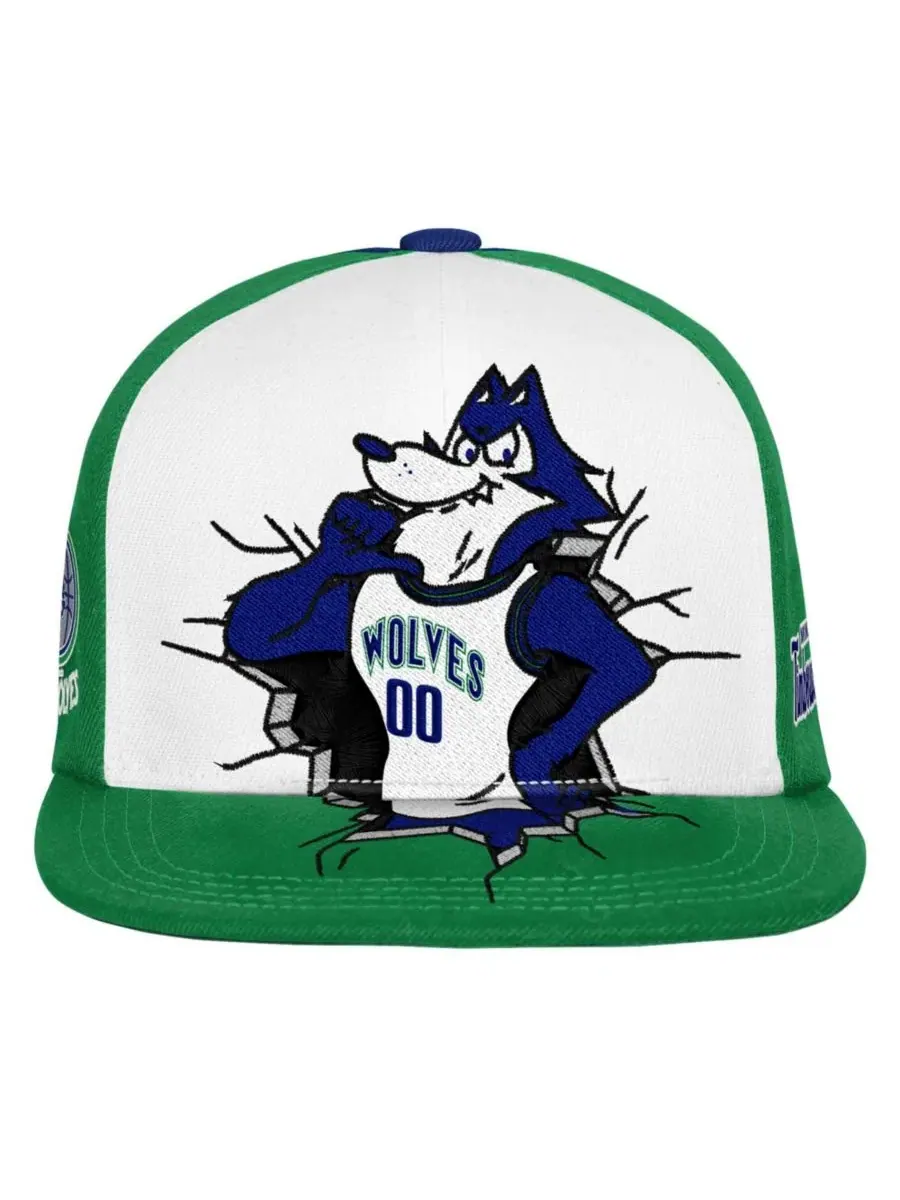 Кепка-снэпбек с вышивкой талисмана Minnesota Timberwolves Mitchell & Ness — изображение 3 из 3, зеленый