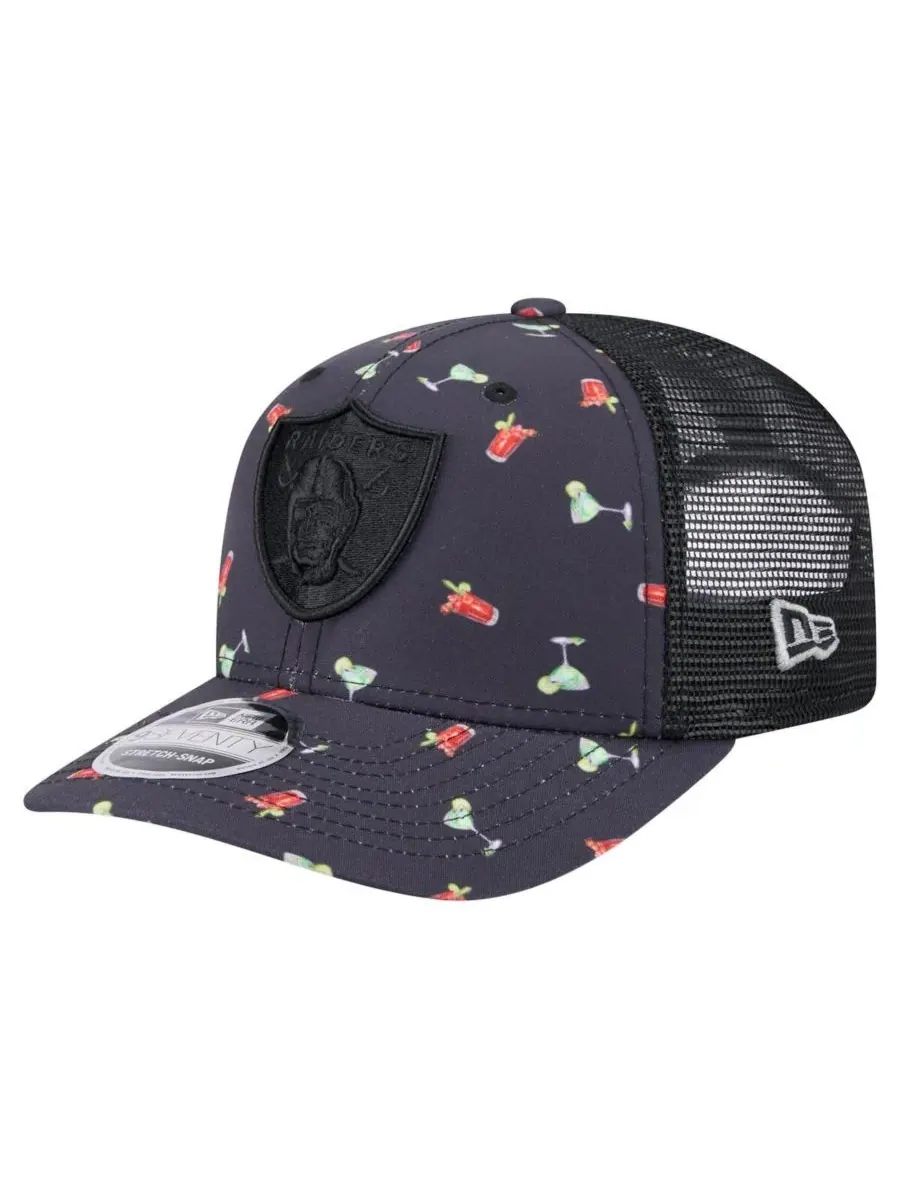 New Era Мужская кепка 9SEVENTY Stretch Snap Hat, темно-синяя/черная, с рисунком "Las Vegas Raiders