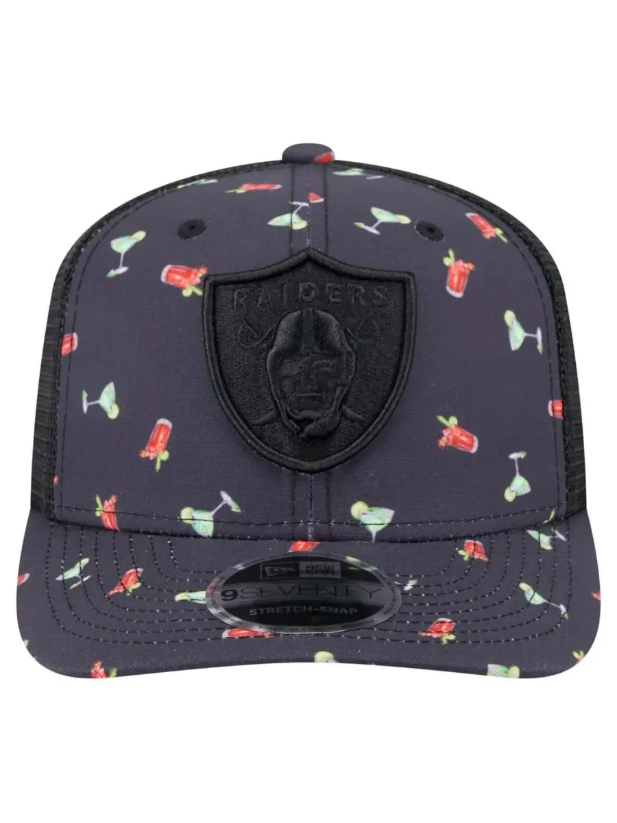 New Era Мужская кепка 9SEVENTY Stretch Snap Hat, темно-синяя/черная, с рисунком "Las Vegas Raiders — изображение 2 из 4