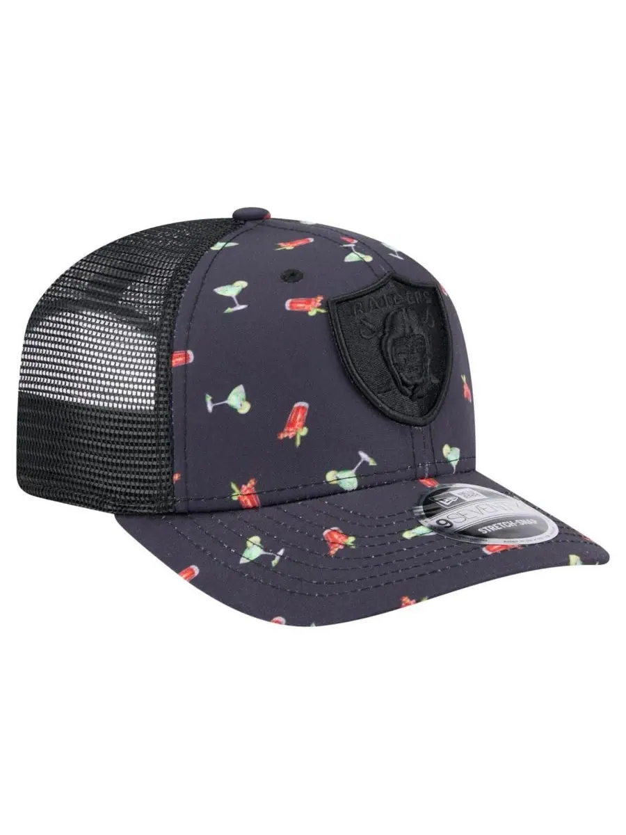 New Era Мужская кепка 9SEVENTY Stretch Snap Hat, темно-синяя/черная, с рисунком "Las Vegas Raiders — изображение 3 из 4