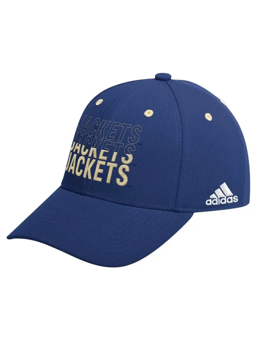 Adidas Мужская темно-синяя кепка Georgia Tech Yellow Jackets с регулируемой посадкой и полуоткрытой