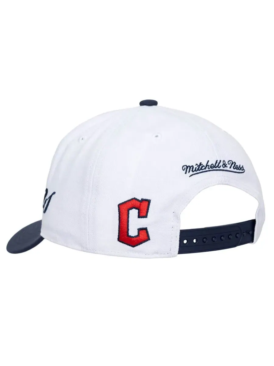 Бейсболка Mitchell & Ness с крупной надписью — изображение 3 из 5, белый темно-синий