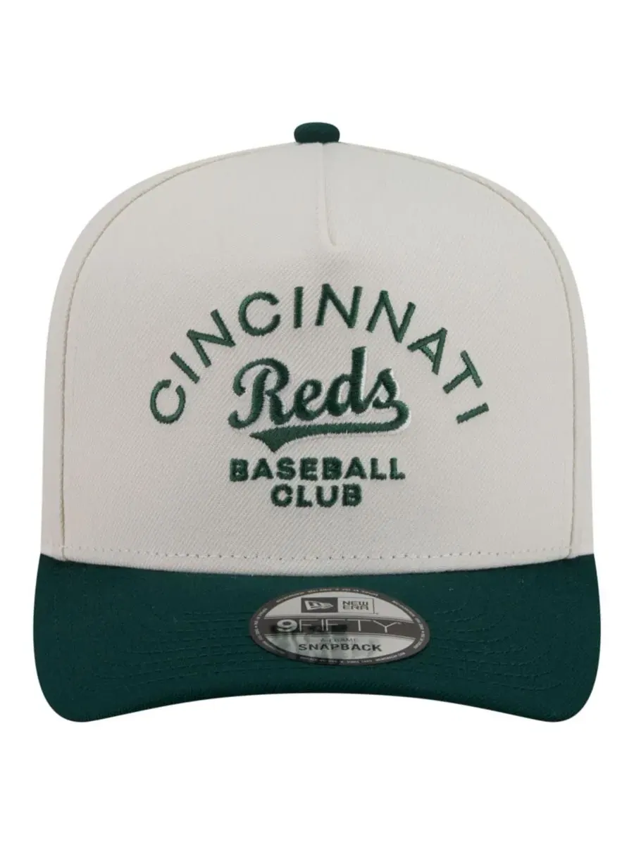 Кепка с высокой тульей New Era Cincinnati Reds Chrome A-Frame 9FIFTY Snapback — изображение 2 из 5, кремовый темный зеленый