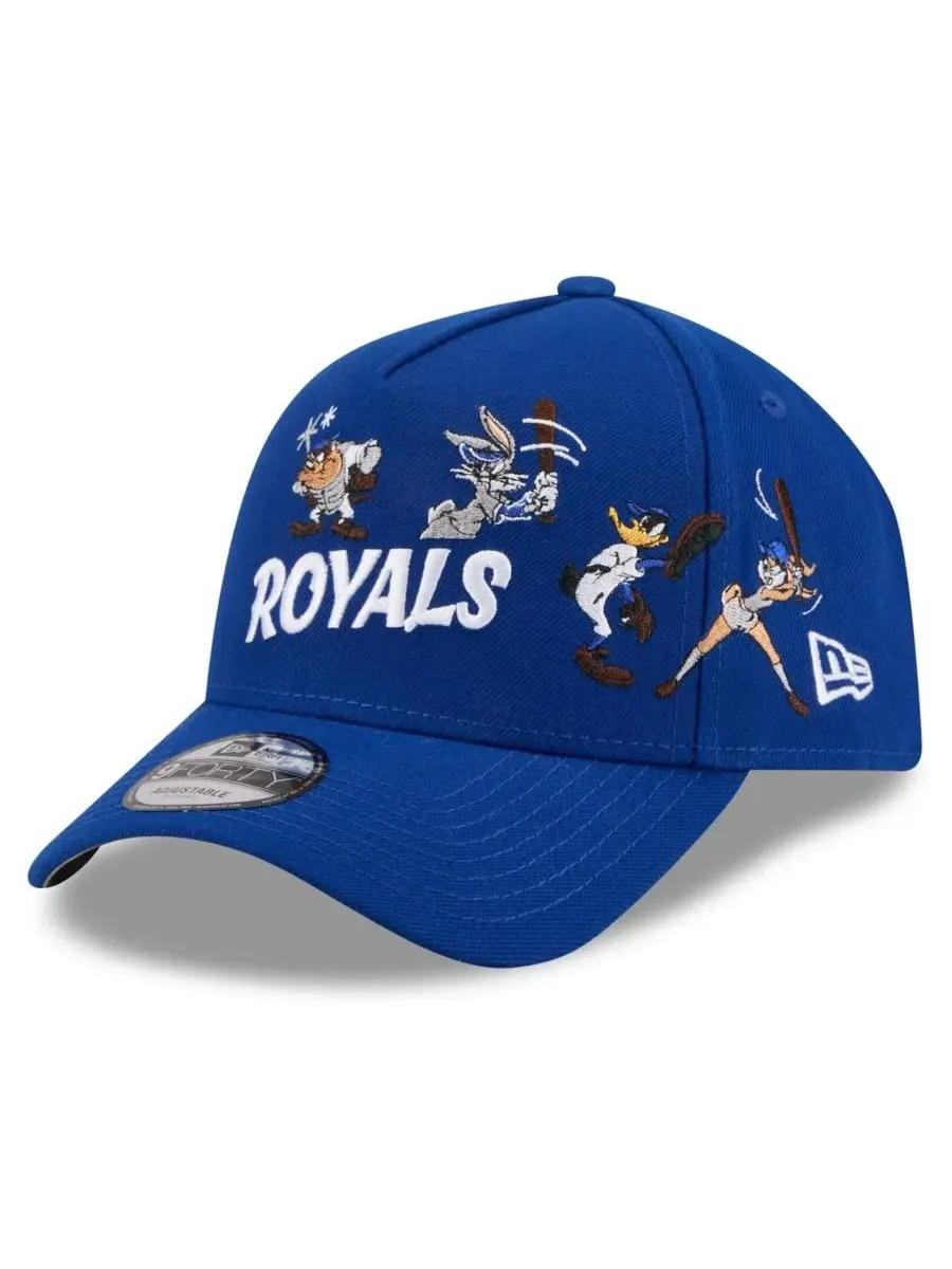 Бейсболка с вышивкой Kansas City Royals и Looney Tunes New Era — изображение 3 из 4, королевский