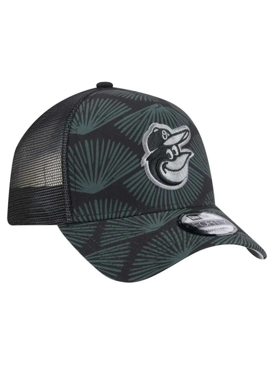 New Era Мужская черная регулируемая кепка-тракер Baltimore Orioles 9FORTY A-Frame — изображение 3 из 5, черный