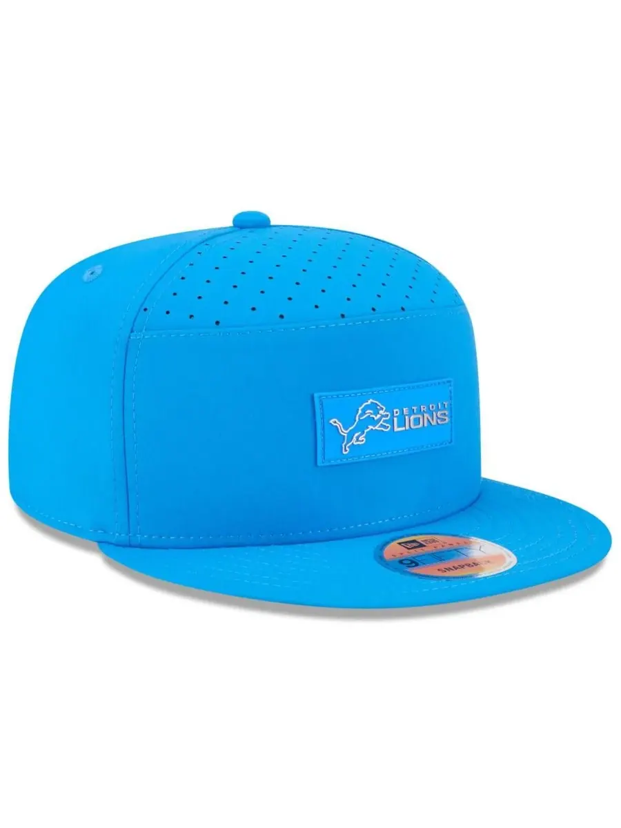 New Era Мужская синяя бейсболка Detroit Lions 2025 Sideline Split Panel 9FIFTY Snapback — изображение 4 из 5, синий