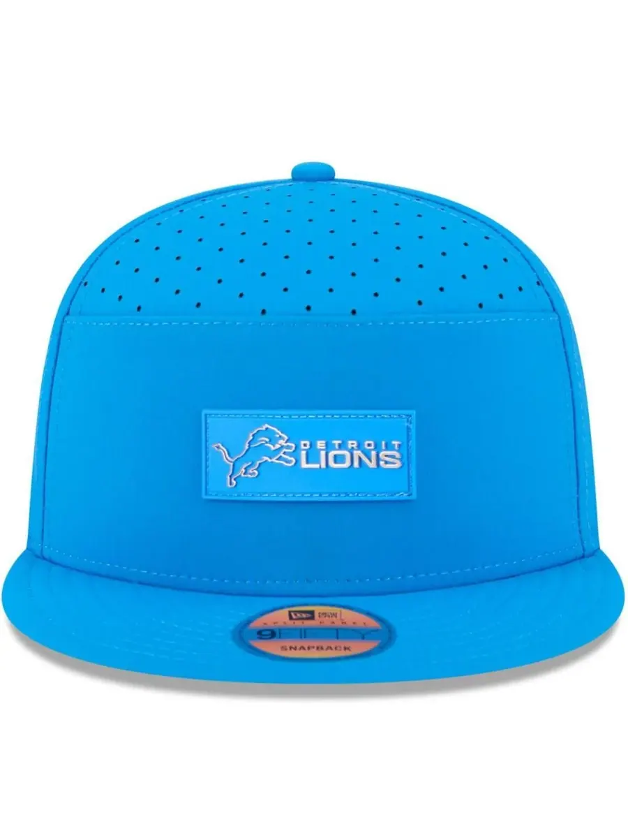 New Era Мужская синяя бейсболка Detroit Lions 2025 Sideline Split Panel 9FIFTY Snapback — изображение 5 из 5, синий