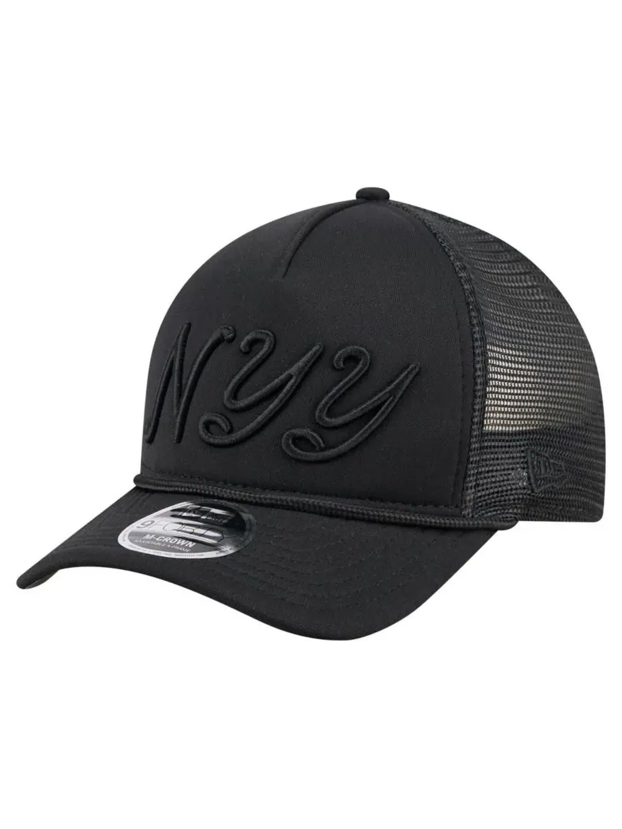 New Era Мужская черная регулируемая бейсболка New York Yankees City Initial 9FORTY A-Frame M-Crown