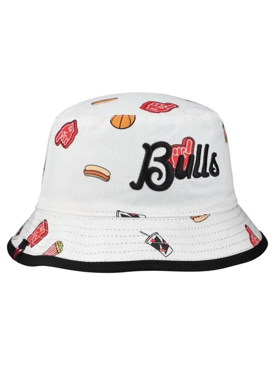 Кепка-панама с принтом Chicago Bulls Team Cheer Reversible New Era — изображение 3 из 5, белый