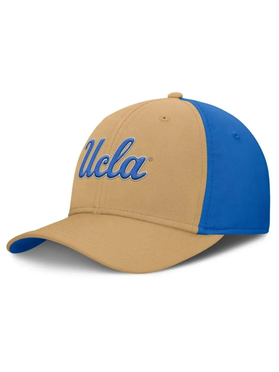 Jordan Мужская золотисто-синяя кепка UCLA Bruins 2025 Sideline Rise Local Performance Flex Hat