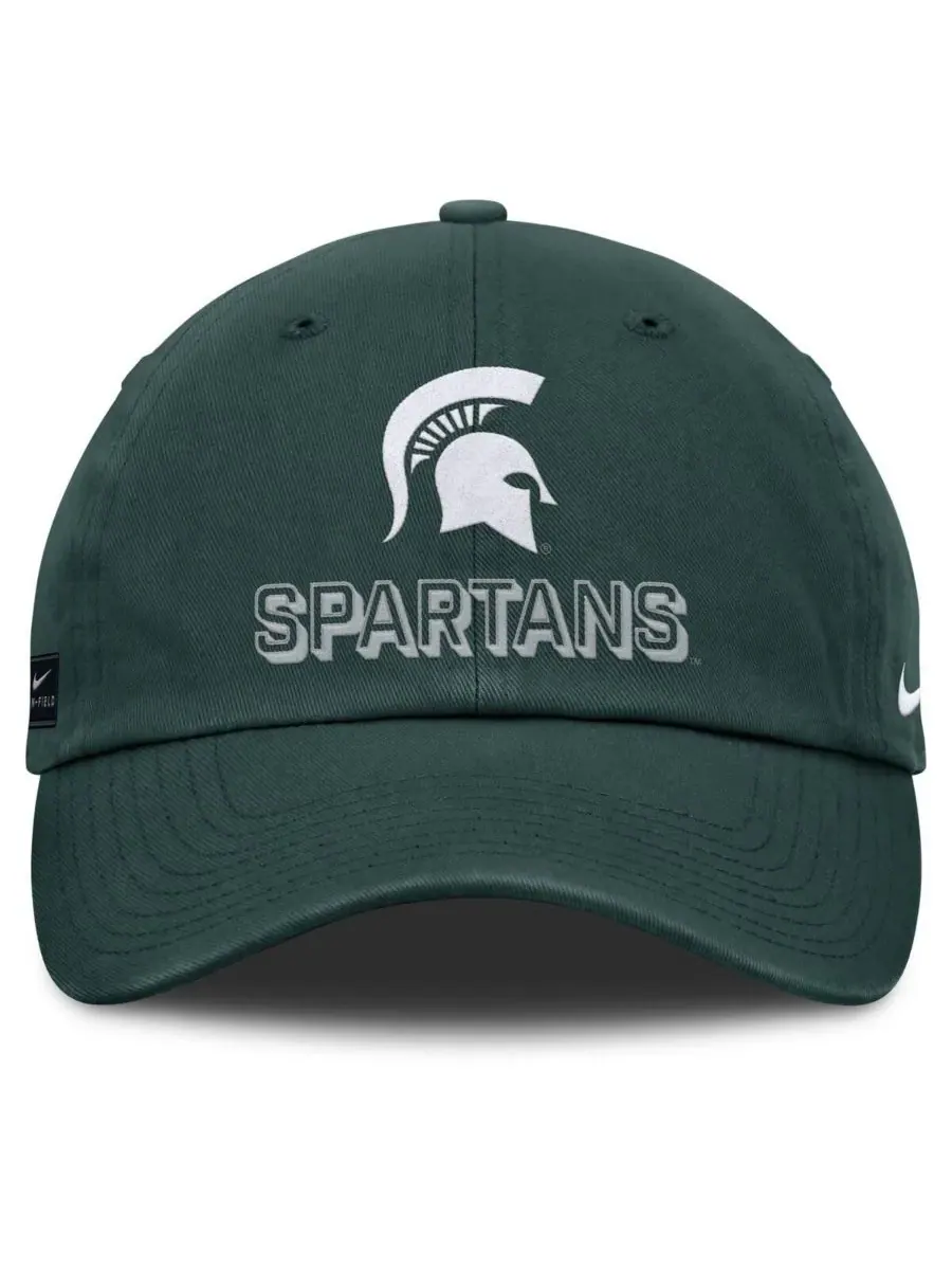Nike Мужская зеленая регулируемая кепка Michigan State Spartans 2025 On-Field Club — изображение 2 из 4, зеленый