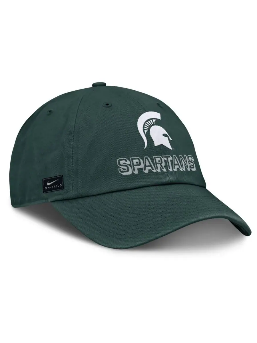Nike Мужская зеленая регулируемая кепка Michigan State Spartans 2025 On-Field Club — изображение 3 из 4, зеленый