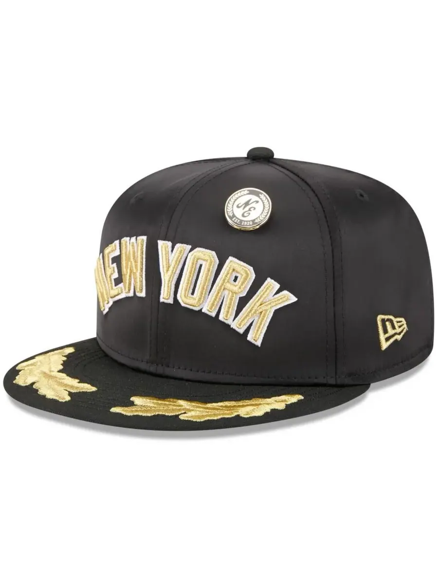 New Era Мужская черная бейсболка New York Yankees 2025 59FIFTY Day Gold Leaf 59FIFTY Fitted Hat