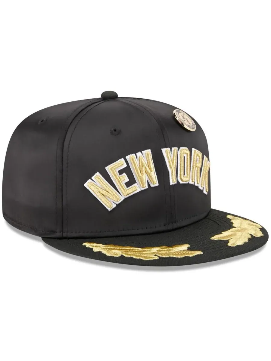 New Era Мужская черная бейсболка New York Yankees 2025 59FIFTY Day Gold Leaf 59FIFTY Fitted Hat — изображение 3 из 4, черный