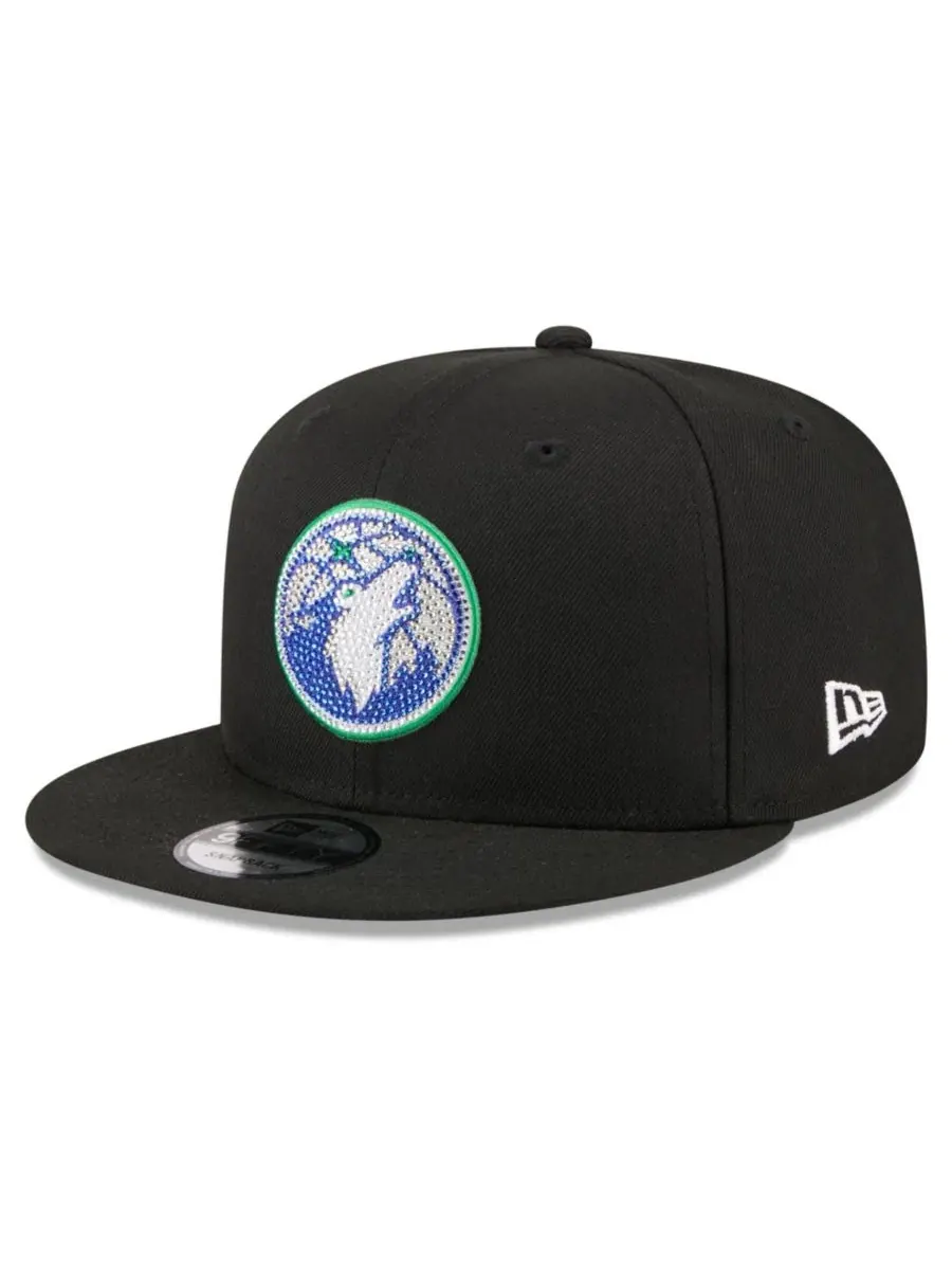 Кепка-снапбек с вышивкой и кристаллами, Minnesota Timberwolves New Era
