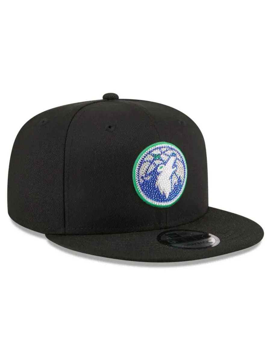 Кепка-снапбек с вышивкой и кристаллами, Minnesota Timberwolves New Era — изображение 4 из 5, черный