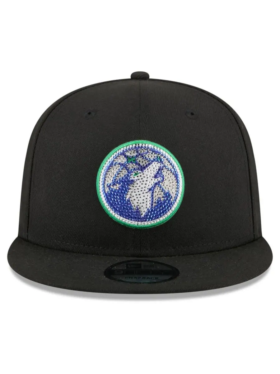 Кепка-снапбек с вышивкой и кристаллами, Minnesota Timberwolves New Era — изображение 5 из 5, черный