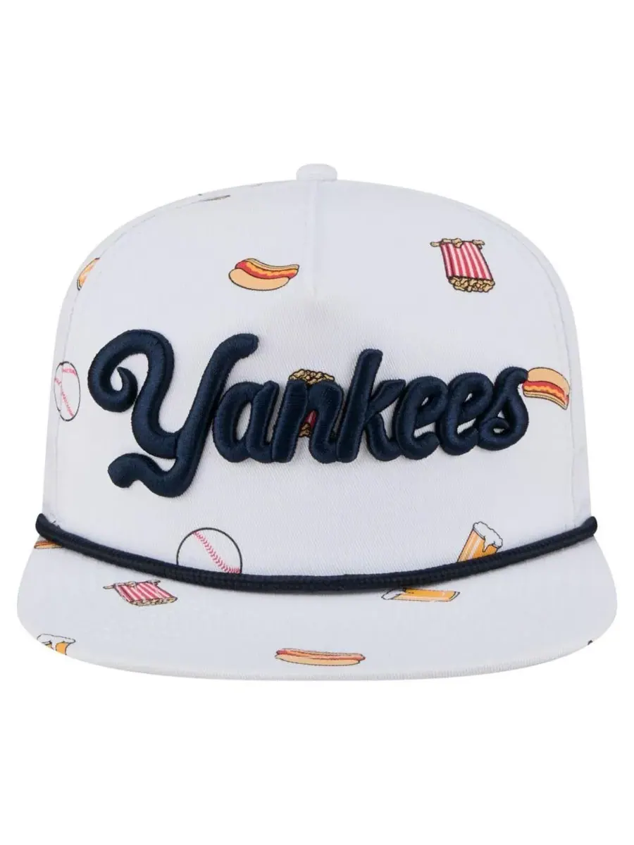 New Era Мужская белая регулируемая кепка с канатом для поддержки команды New York Yankees, размер — изображение 3 из 4, белый