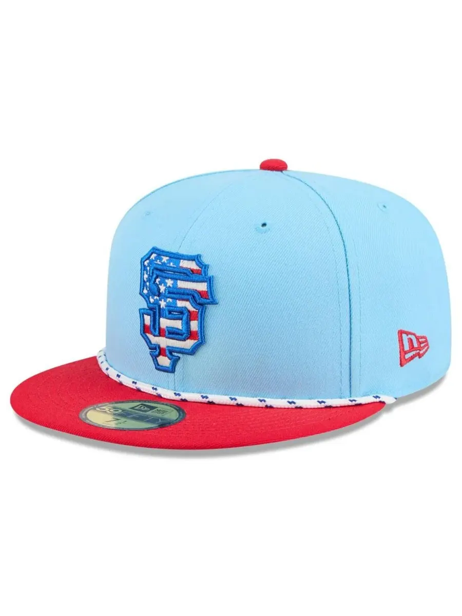 New Era Мужская светло-голубая/красная бейсболка San Francisco Giants 2025 Fourth of July 59FIFTY