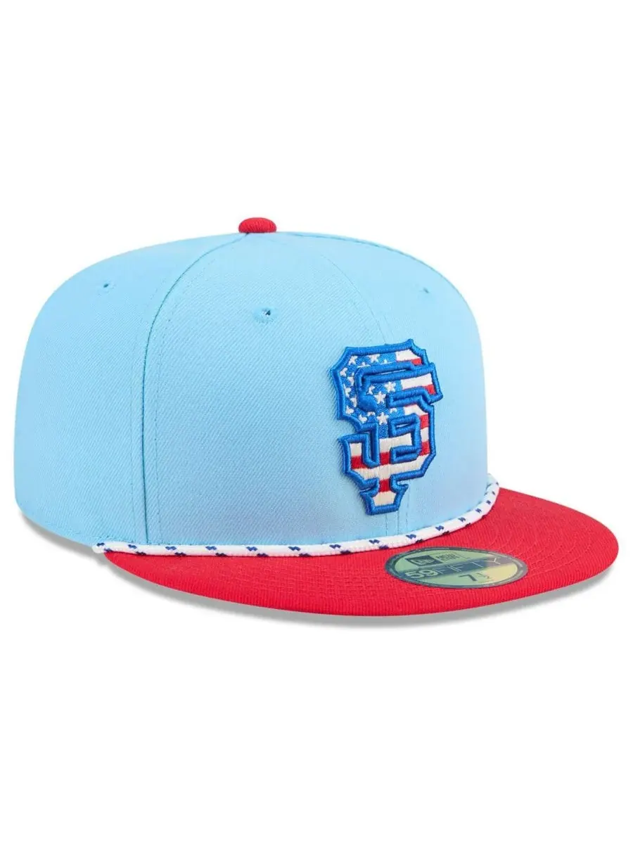 New Era Мужская светло-голубая/красная бейсболка San Francisco Giants 2025 Fourth of July 59FIFTY — изображение 3 из 4