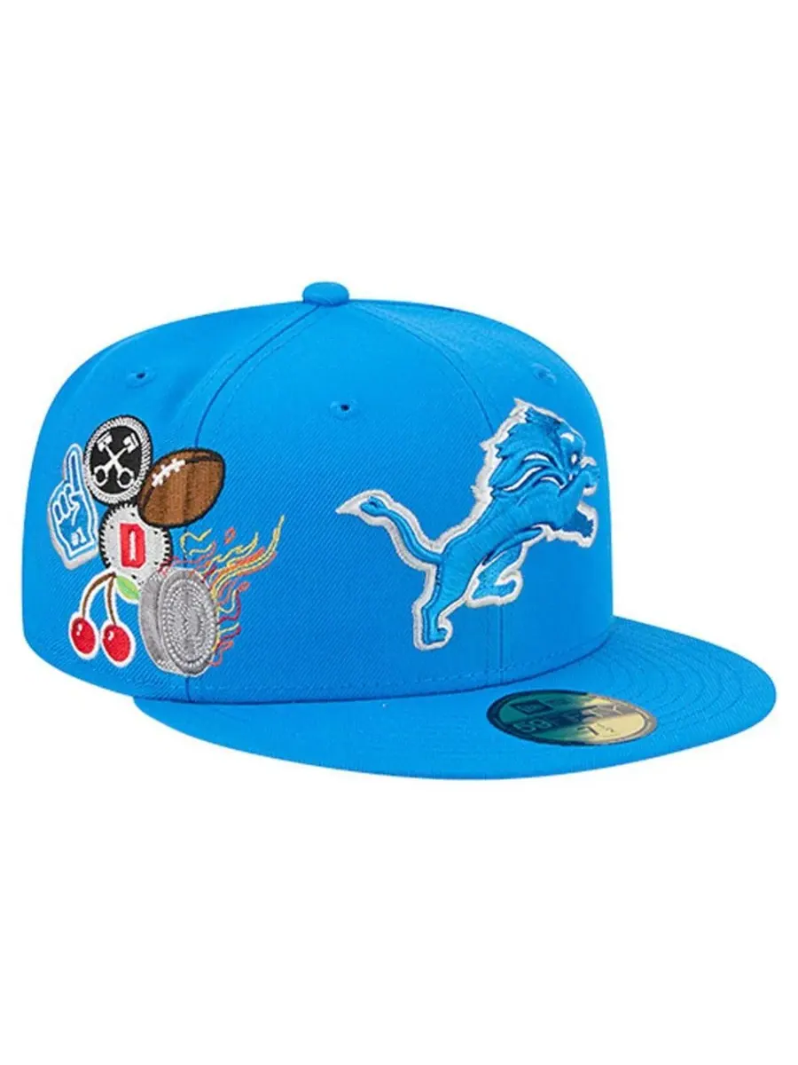 New Era Мужская синяя кепка Detroit Lions Group Chat 59FIFTY Fitted Hat