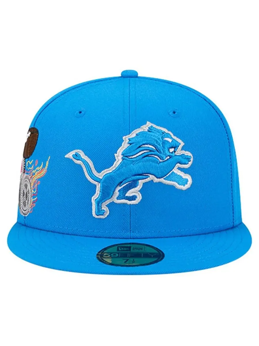 New Era Мужская синяя кепка Detroit Lions Group Chat 59FIFTY Fitted Hat — изображение 5 из 5, синий