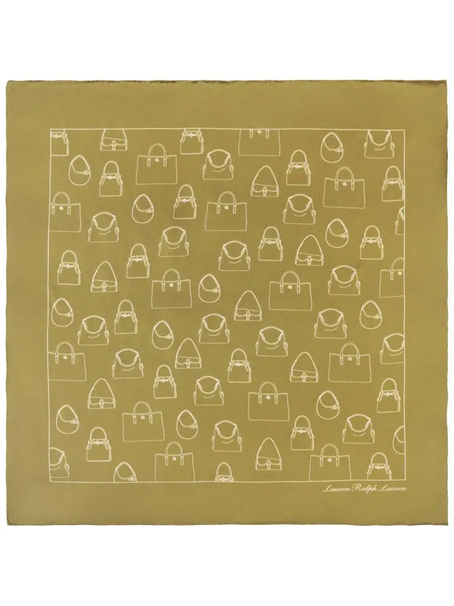 Платок квадратный с принтом Handbag Conversational Square Scarf Lauren Ralph Lauren, Laufren Camel