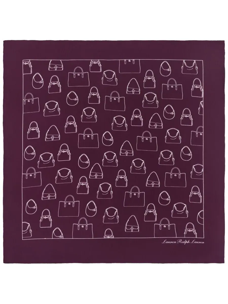 Шелковый платок с принтом Handbag Conversational Small Square Scarf Lauren Ralph Lauren