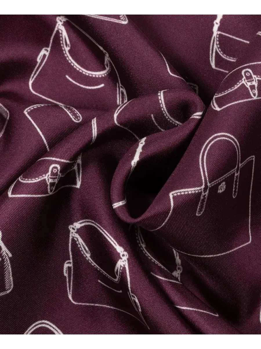 Шелковый платок с принтом Handbag Conversational Small Square Scarf Lauren Ralph Lauren — изображение 3 из 4, красный