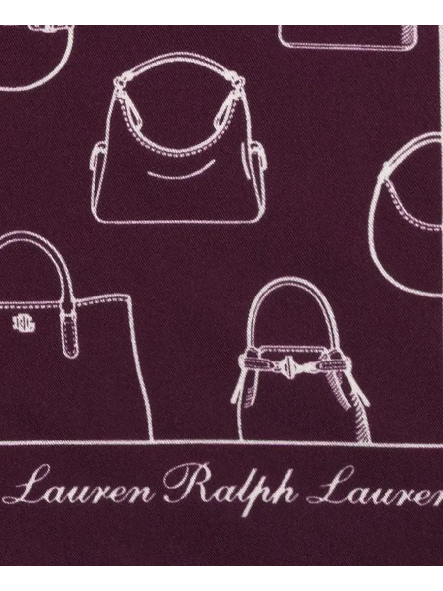 Шелковый платок с принтом Handbag Conversational Small Square Scarf Lauren Ralph Lauren — изображение 4 из 4, красный