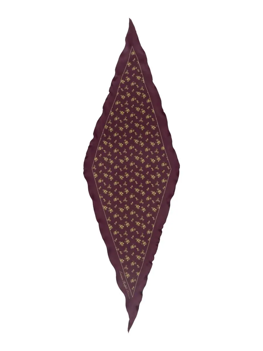 Шелковый шарф с цветочным принтом Floral Small Diamond Scarf Lauren Ralph Lauren