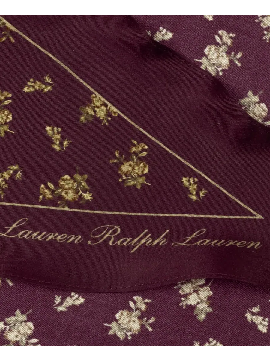 Шелковый шарф с цветочным принтом Floral Small Diamond Scarf Lauren Ralph Lauren — изображение 4 из 4, красный