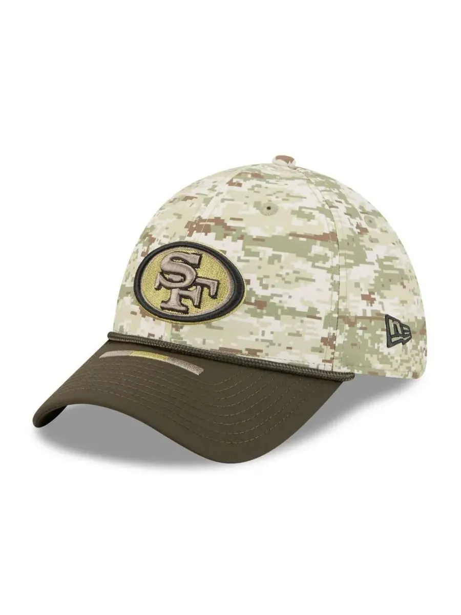 New Era Мужская кепка San Francisco 49ers 2025 Salute to Service 39THIRTY Flex Hat в — изображение 3 из 4, темный зеленый