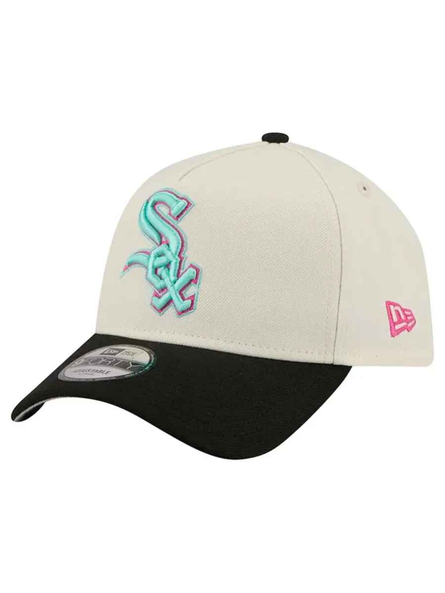 Кепка с вышитым логотипом Chicago White Sox Stadium Chrome 9FORTY A-Frame New Era — изображение 3 из 5, кремовый черный