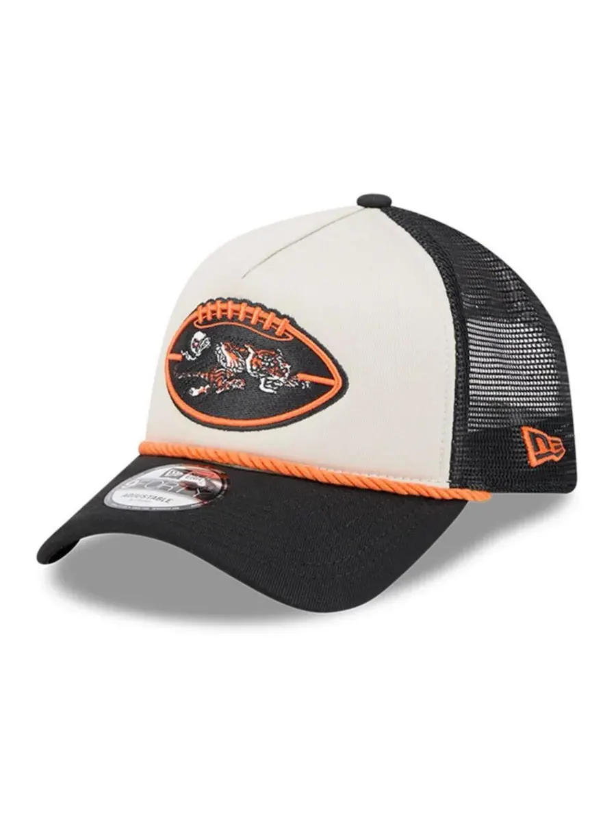 New Era Мужская регулируемая кепка-тракер Cincinnati Bengals 2024 Sideline Historic 9FORTY A-Frame