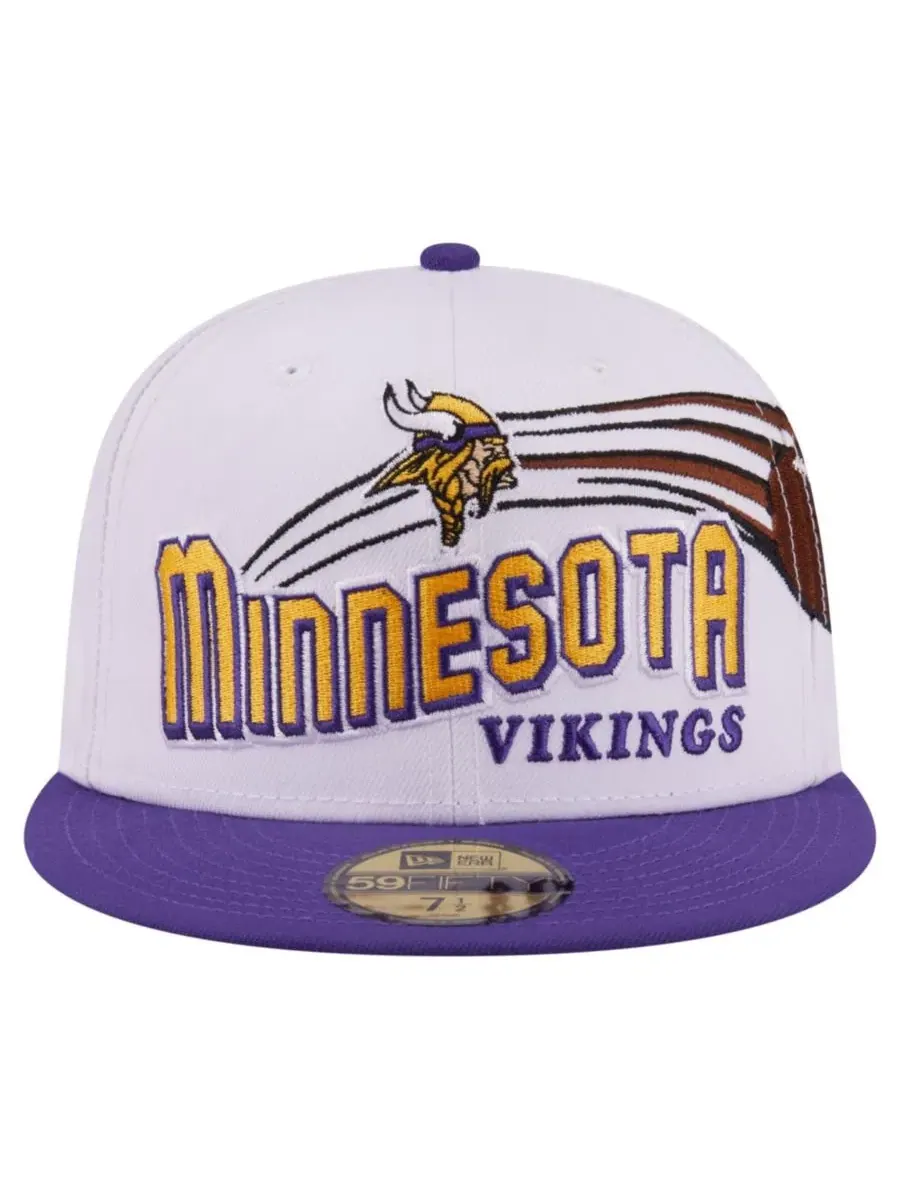 Кепка New Era Minnesota Vikings Retro Swoop 59FIFTY — изображение 2 из 7, белый фиолетовый