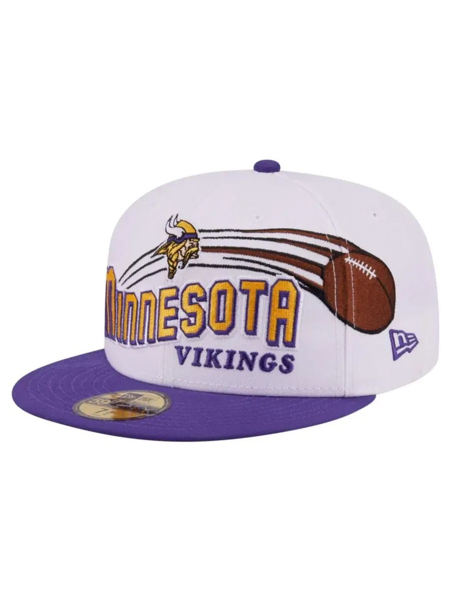 Кепка New Era Minnesota Vikings Retro Swoop 59FIFTY — изображение 3 из 7, белый фиолетовый