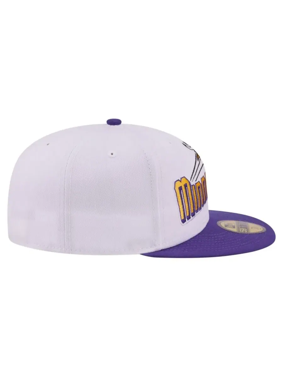 Кепка New Era Minnesota Vikings Retro Swoop 59FIFTY — изображение 6 из 7, белый фиолетовый