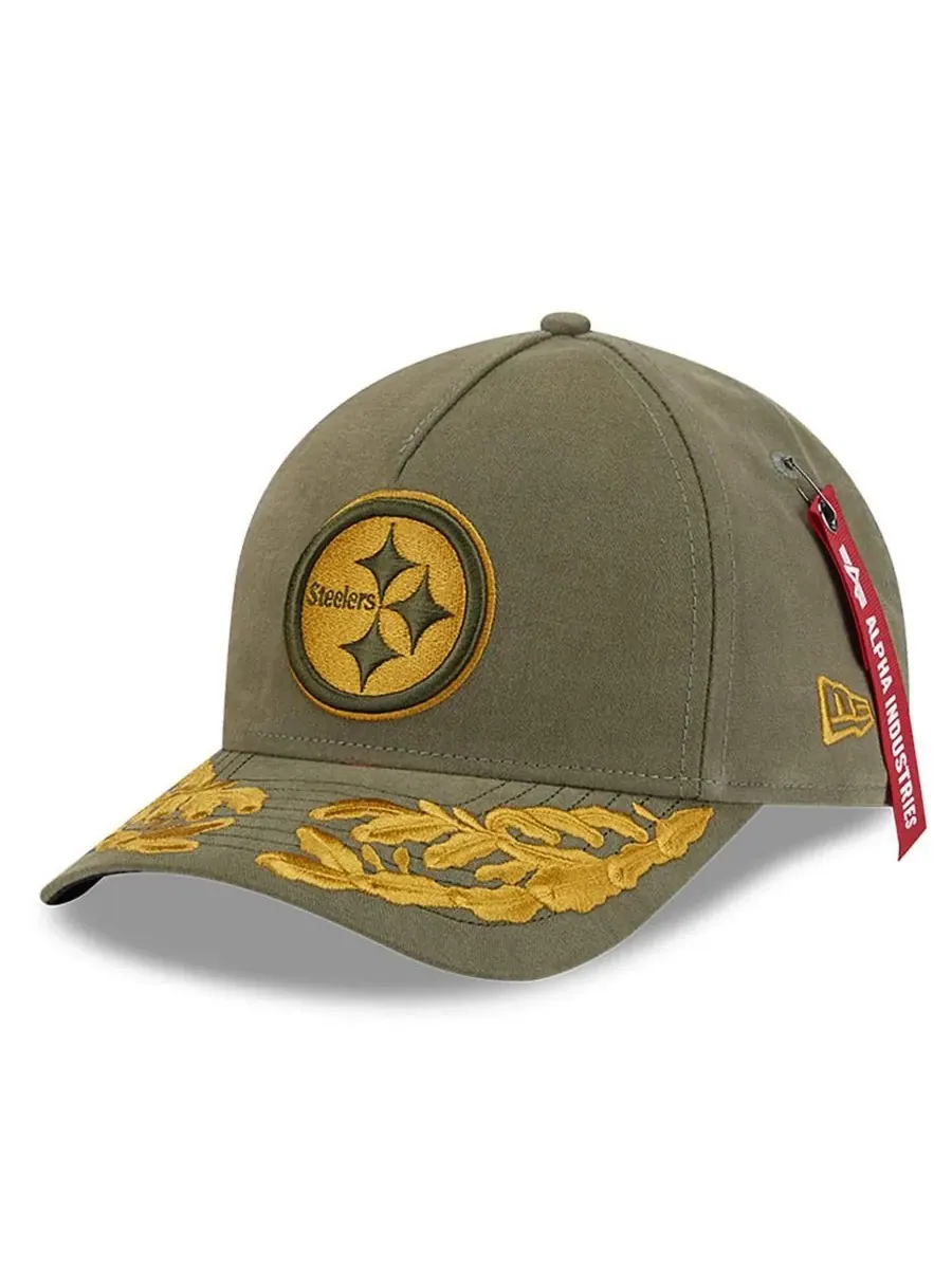 New Era Регулируемая кепка Alpha Men's Industries оливкового цвета с логотипом Pittsburgh Steelers